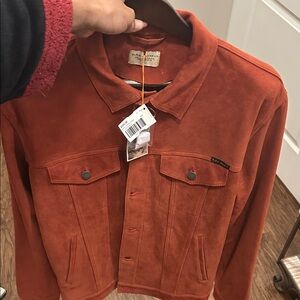 Nudie Jeans Men's Orange Suede Jacket